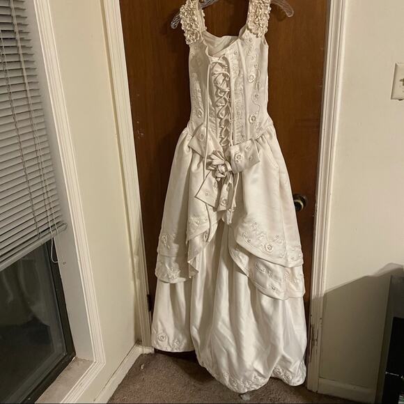 90s corset floral wedding dress - Picture 12 of 13